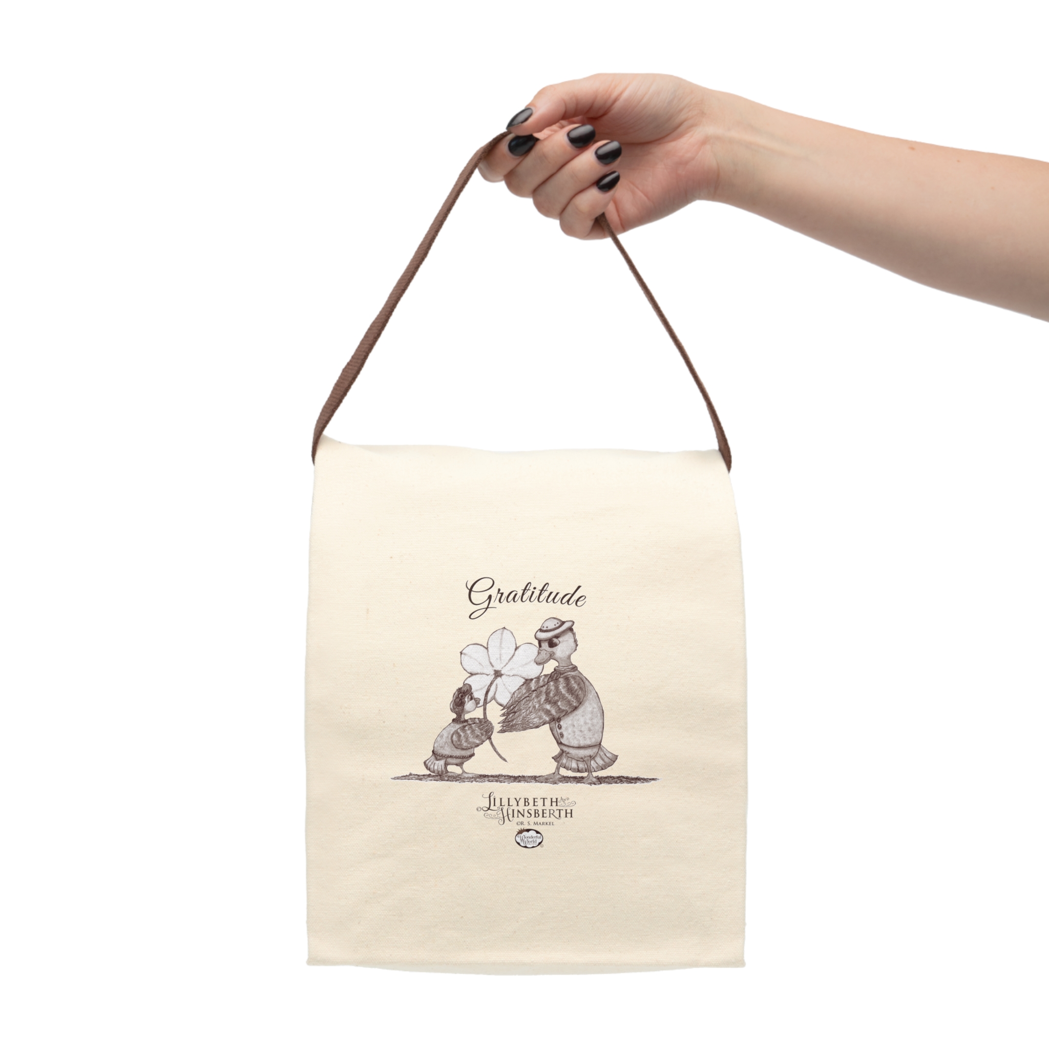 Canvas Lunch Bag with Strap (Gratitude) - Image 4