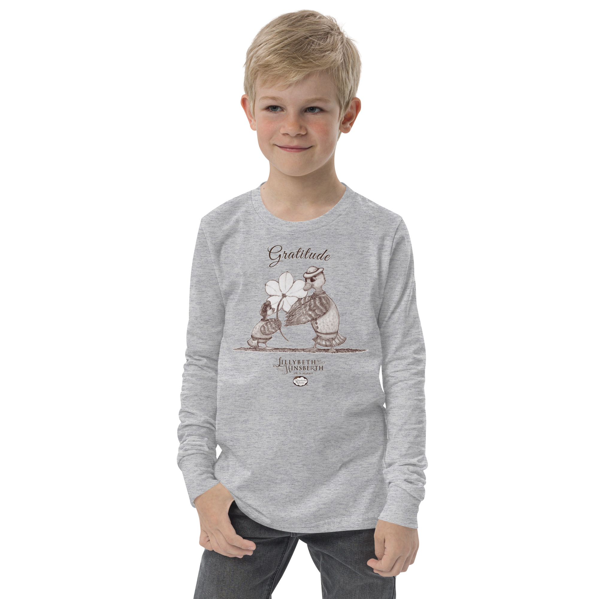 Youth Lightweight Long Sleeve T-shirt (Gratitude) - Image 3