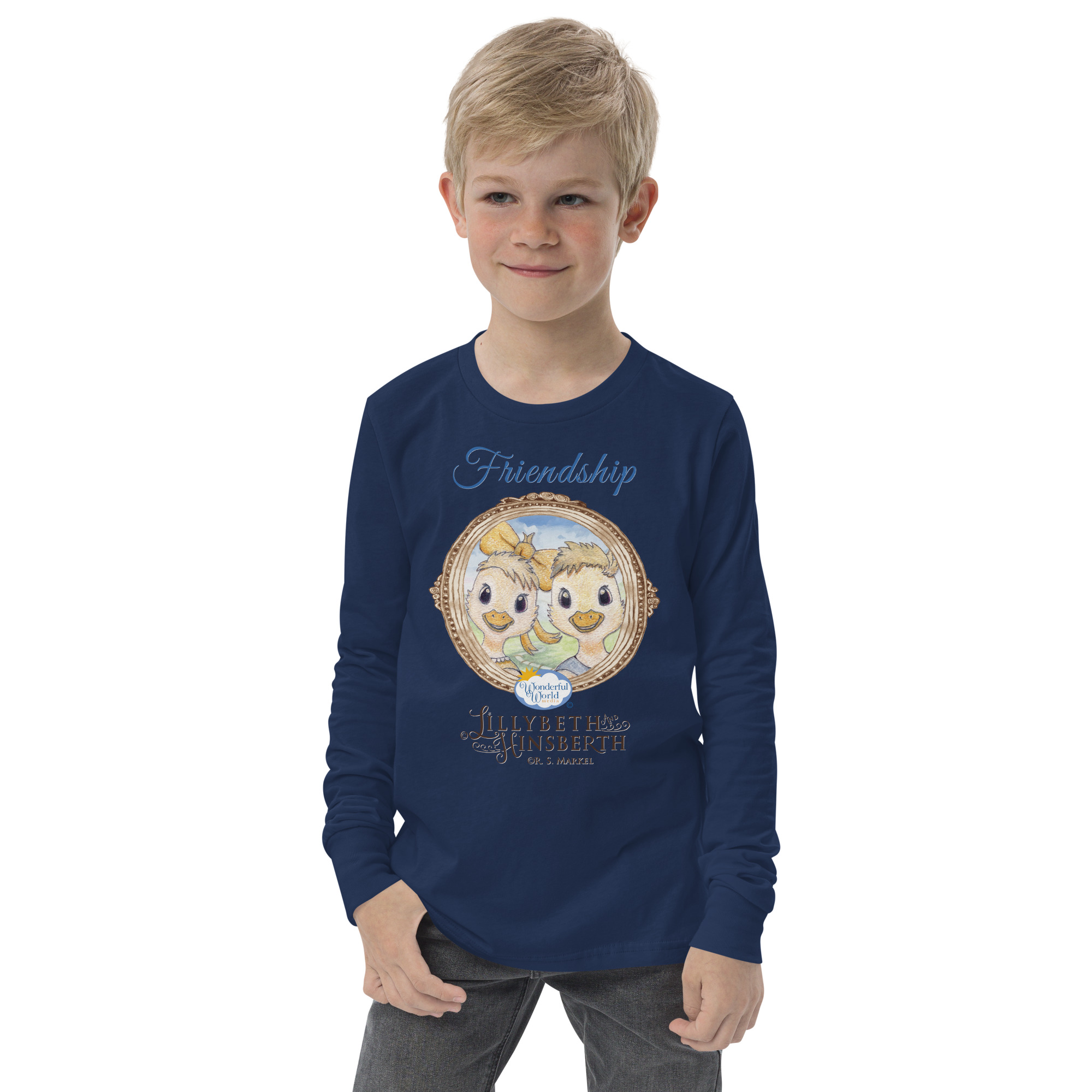 Youth Lightweight Long Sleeve T-shirt (Friendship) - Image 2