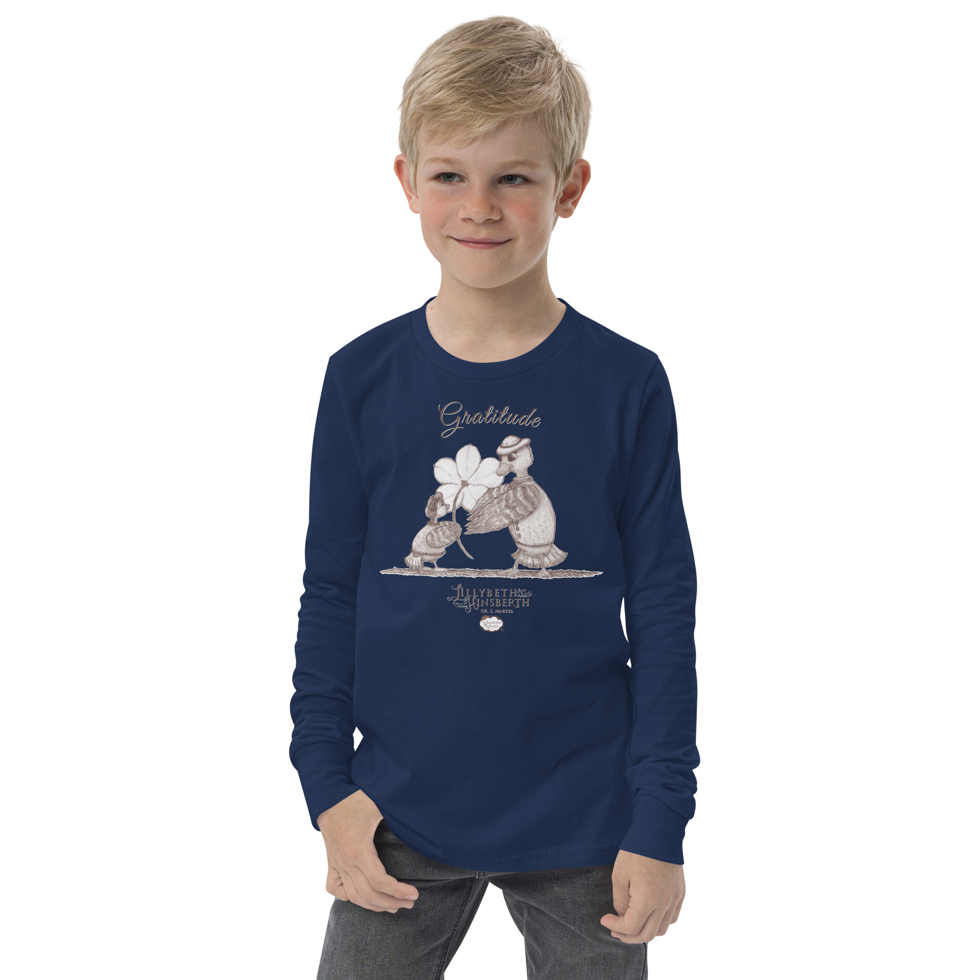 Youth Lightweight Long Sleeve T-shirt (Gratitude)