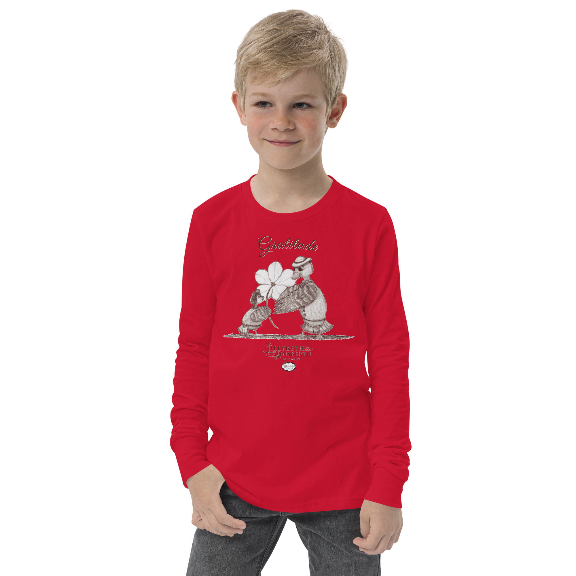 Youth Lightweight Long Sleeve T-shirt (Gratitude) - Image 2