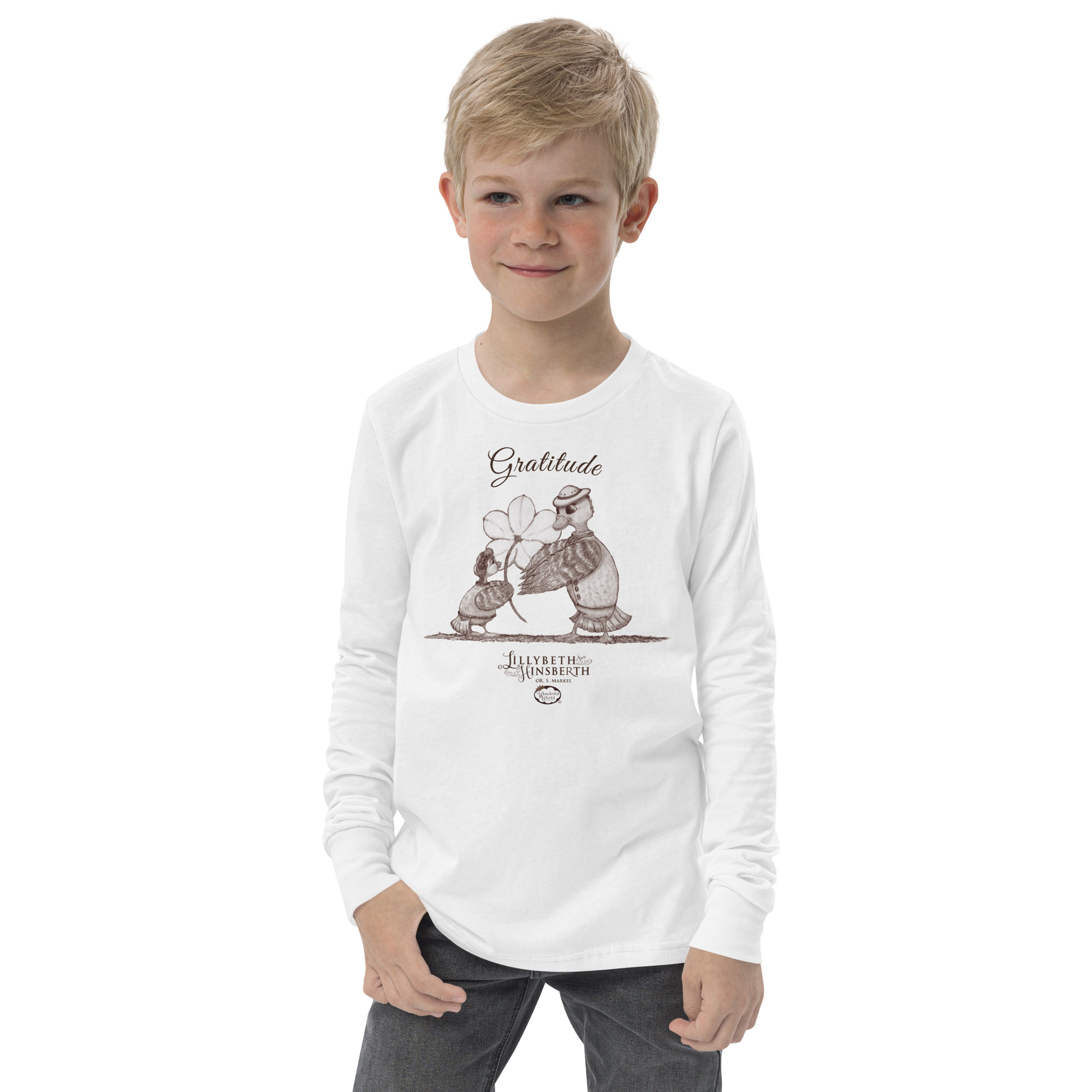 Youth Lightweight Long Sleeve T-shirt (Gratitude) - Image 4